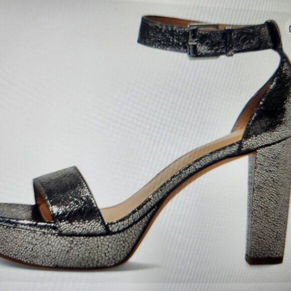 Ralph Lauren Silver/Gun Metal Platform Heeled Sandals. NWOB. Size 8.5 - Picture 10 of 10